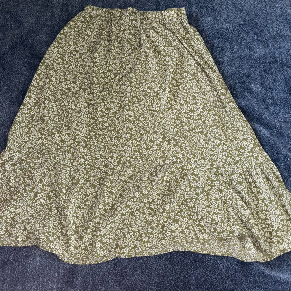 Floral Green Skirt